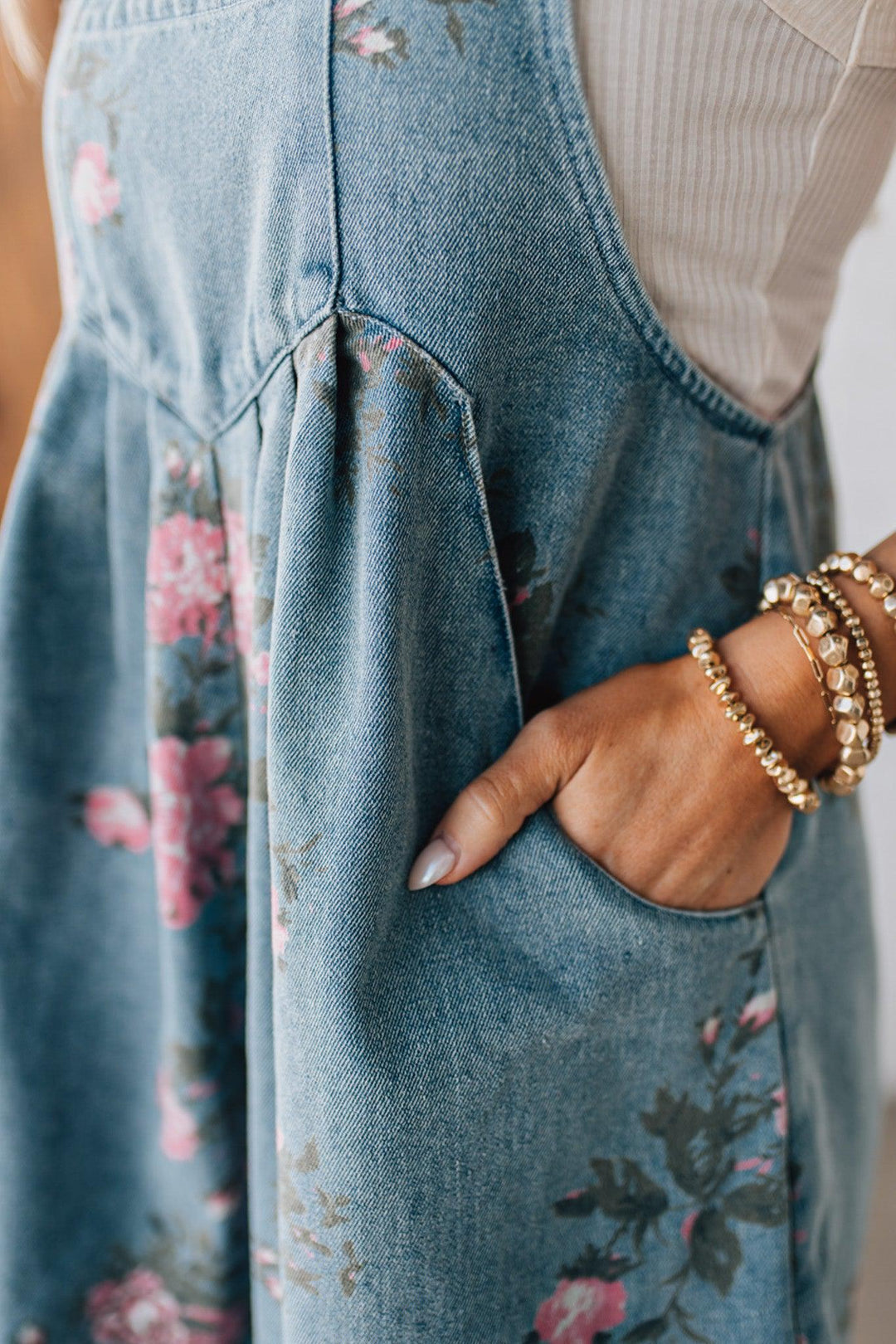 Katien | Floral Print Sleeveless Pinafore Dress