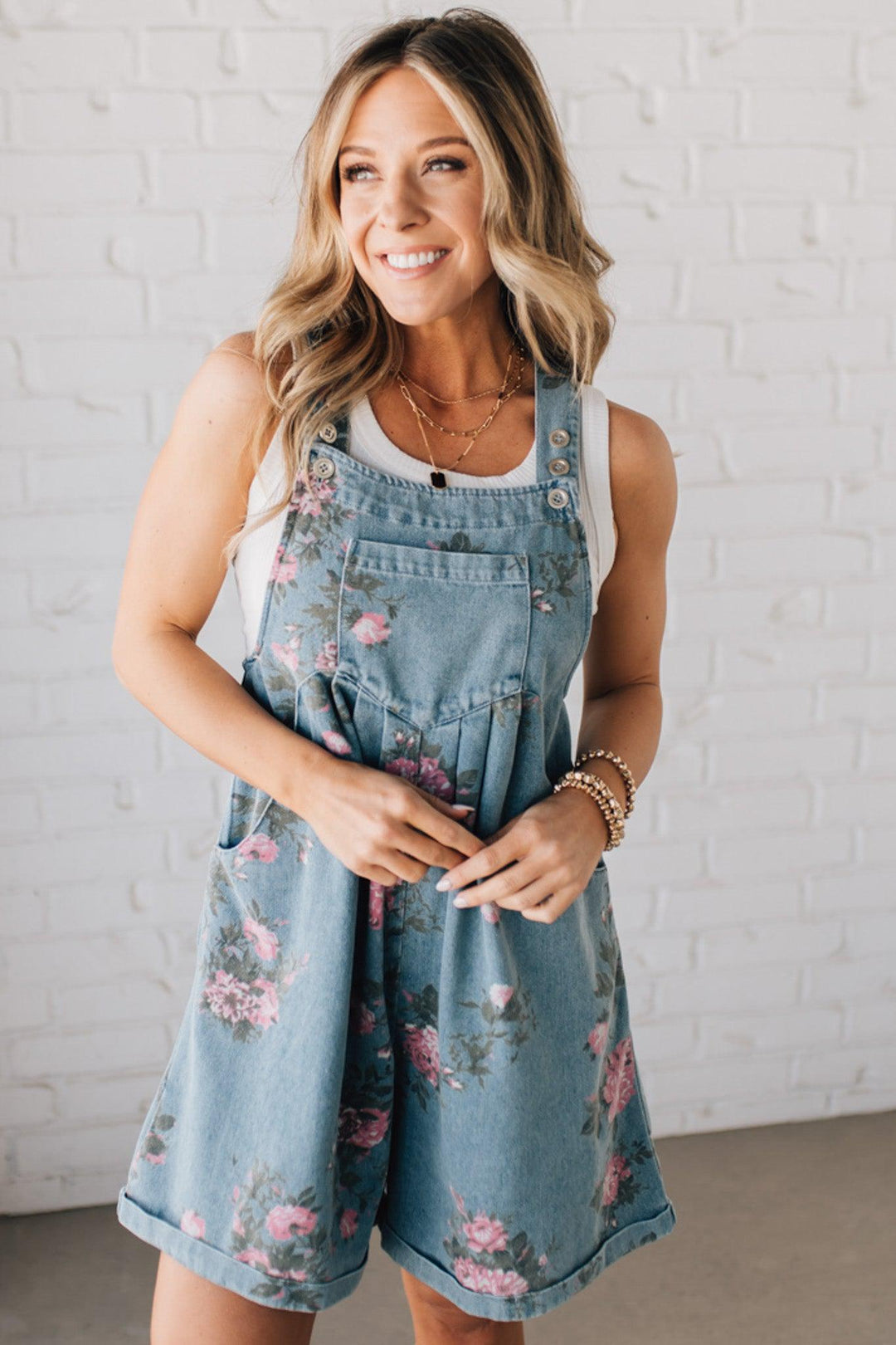 Katien | Floral Print Sleeveless Pinafore Dress