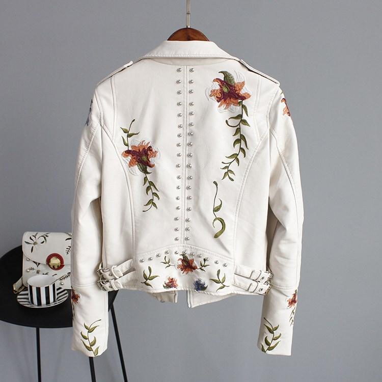 Kymber | Floral Embroidered Biker Jacket