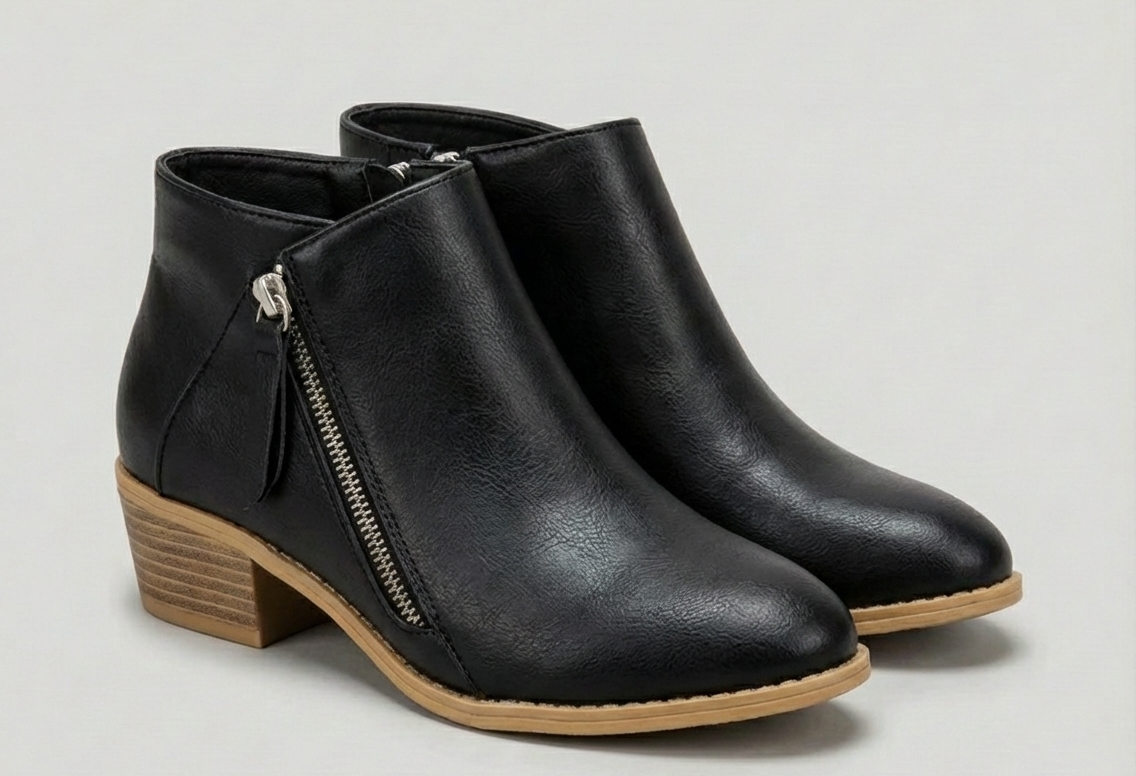 Arely | Suede Style Ankle Boots With Side Zipper