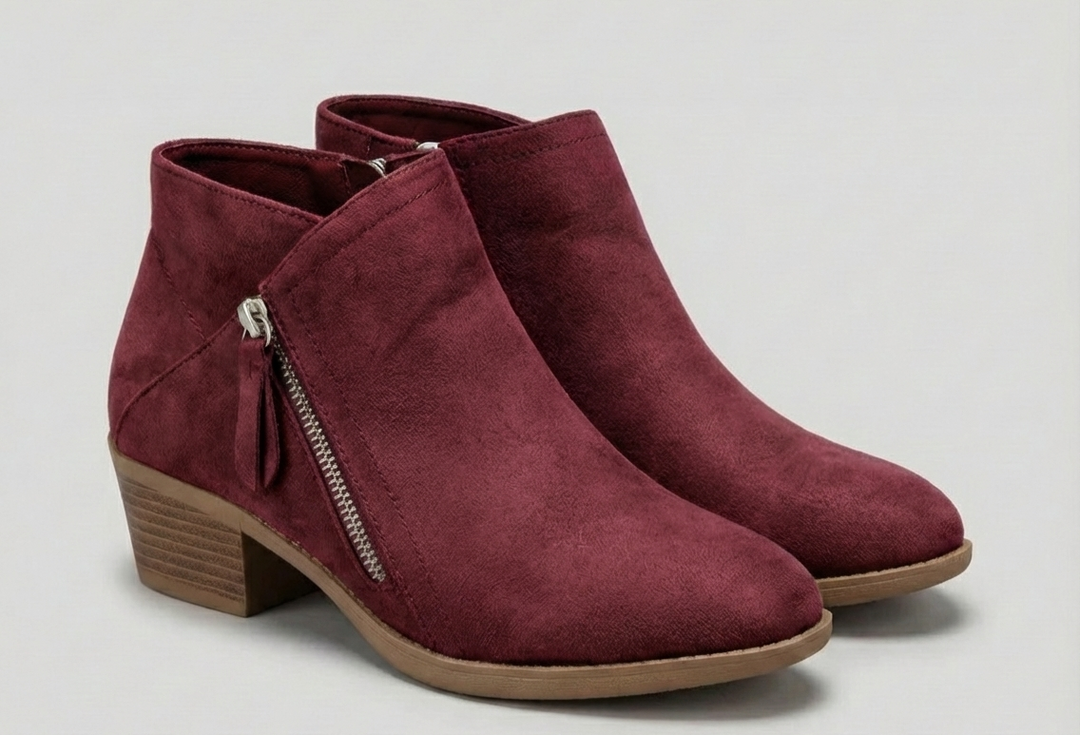 Arely | Suede Style Ankle Boots With Side Zipper