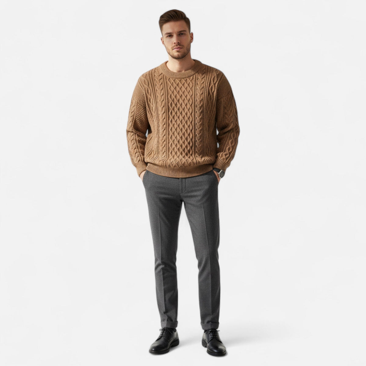 Balthoo | Cable Knit Sweater with Classic Fit