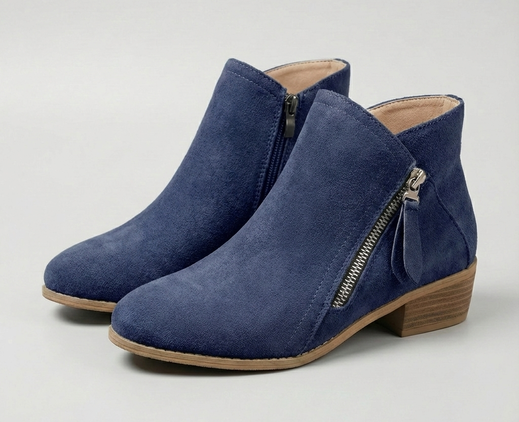 Arely | Suede Style Ankle Boots With Side Zipper