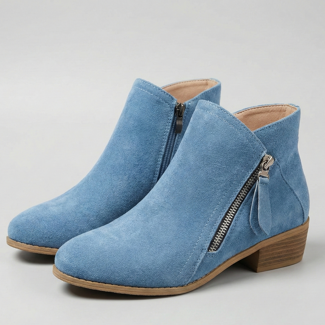 Arely | Suede Style Ankle Boots With Side Zipper