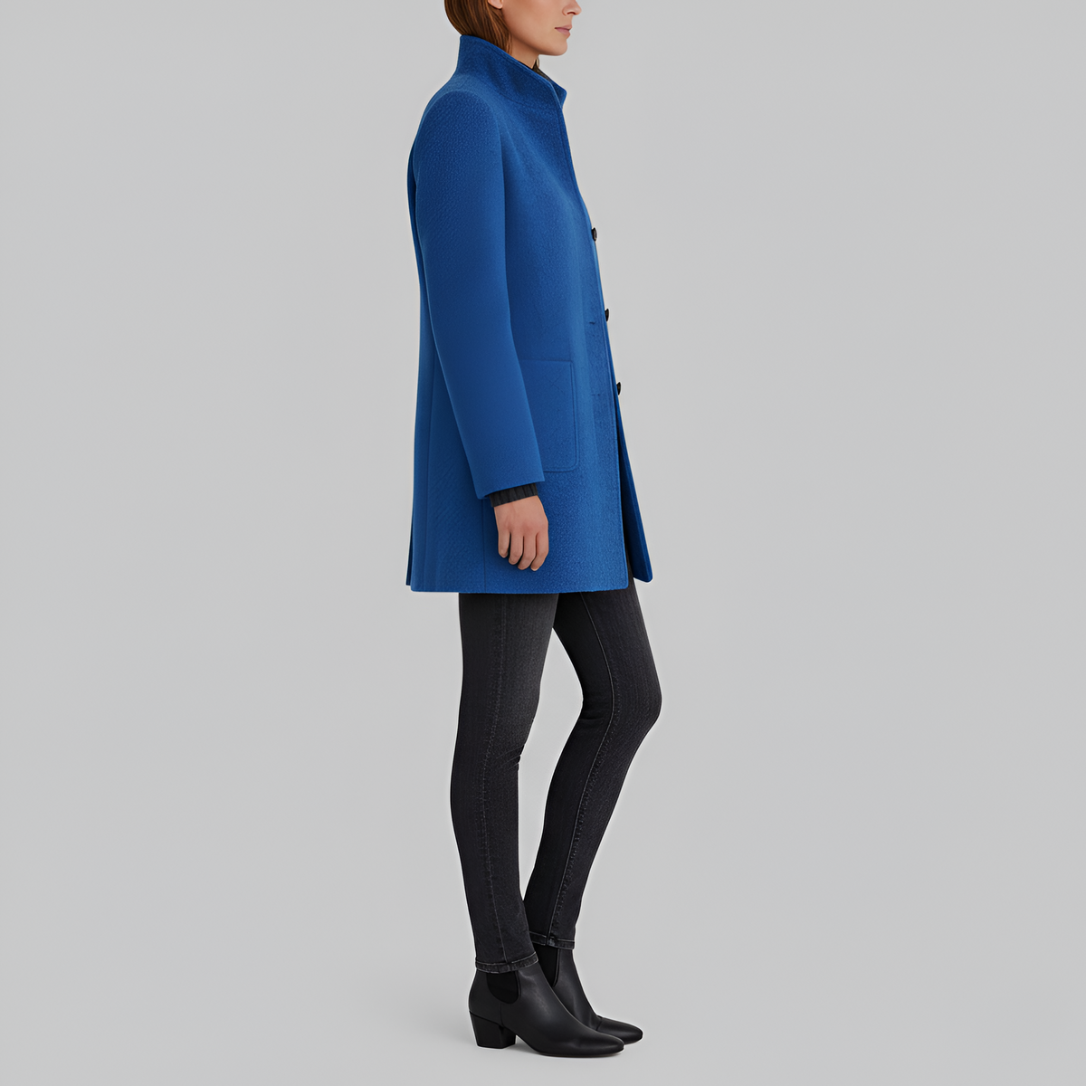 Elivisine | Structured Wool Coat with High Collar