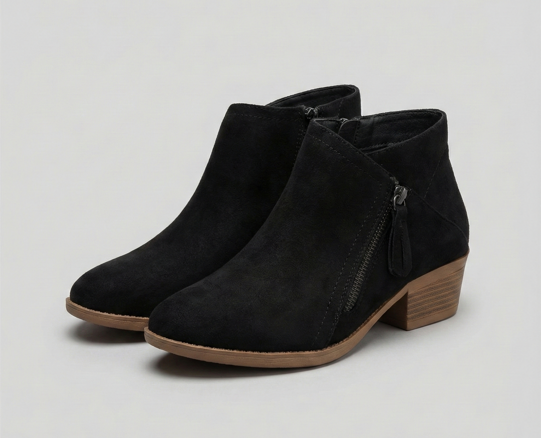 Arely | Suede Style Ankle Boots With Side Zipper