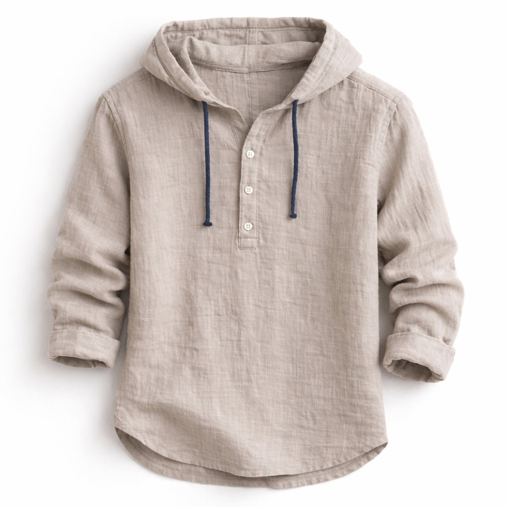 Samuel | Shirt with Drawstring Hood and Long Sleeves