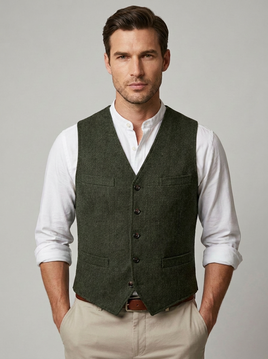 Henrik | V-Neck Button Front Vest
