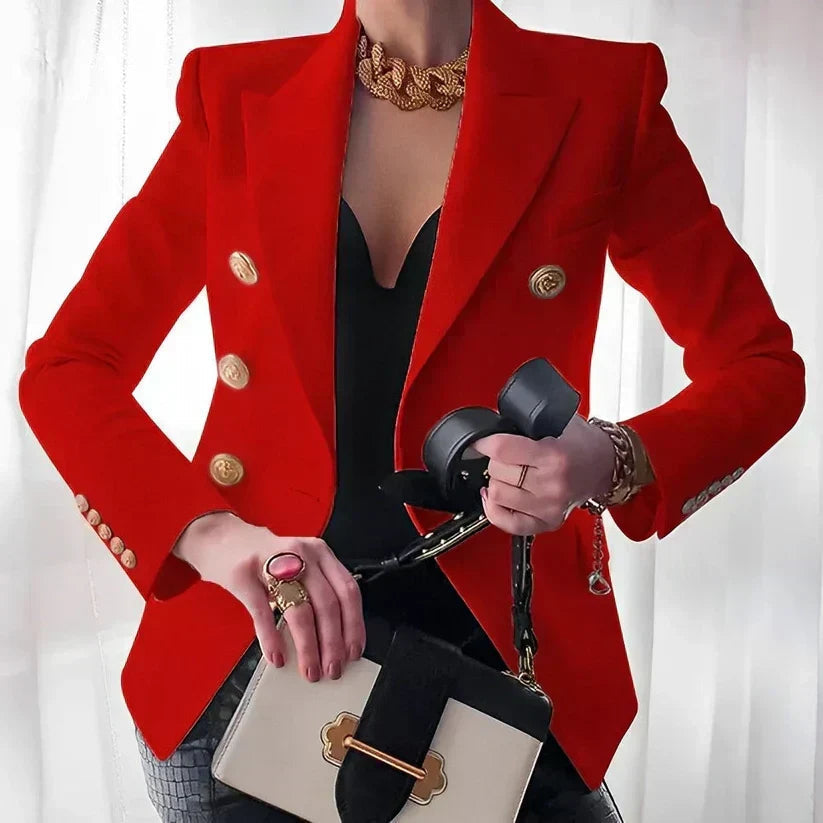 Lucinda | Blazer With Peaked Lapels and Gold Buttons