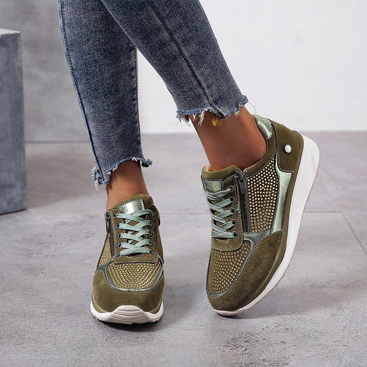 Gertie | Sneakers With Side Zippers and Metallic Accents