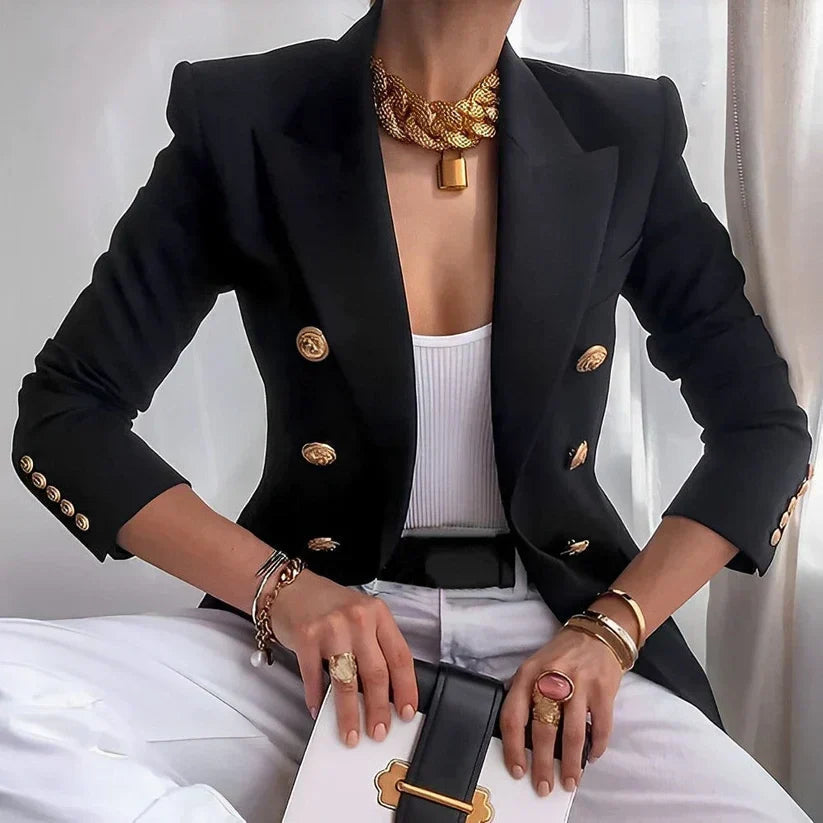 Lucinda | Blazer With Peaked Lapels and Gold Buttons