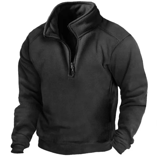 Osraaw | Fleece Pullover with Half Zip and High Collar