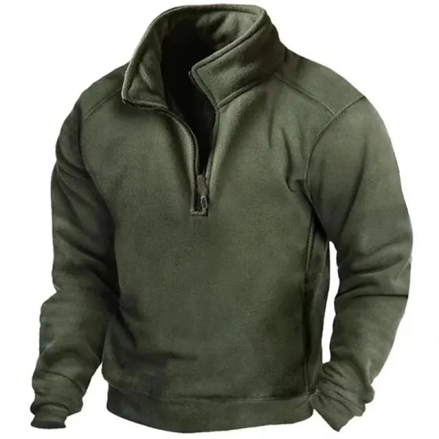 Osraaw | Fleece Pullover with Half Zip and High Collar