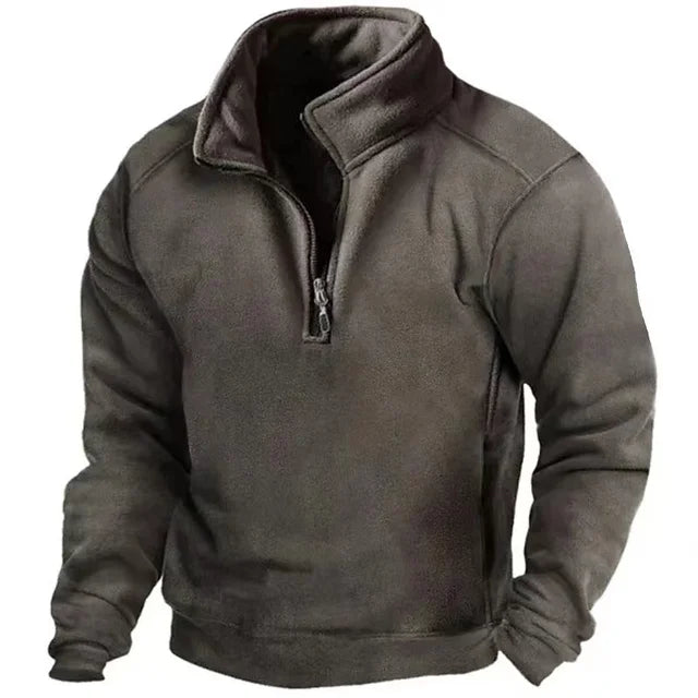 Osraaw | Fleece Pullover with Half Zip and High Collar