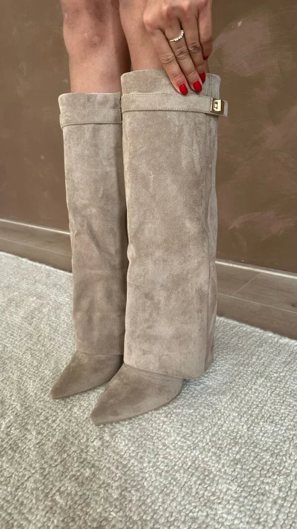 Terrie | Boots Knee High Pointed Toe Buckle