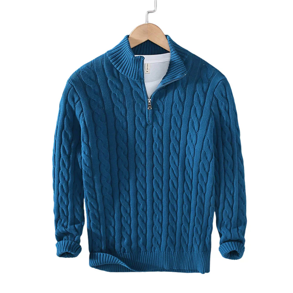 Billings | Half Zip Cable Knit Sweater