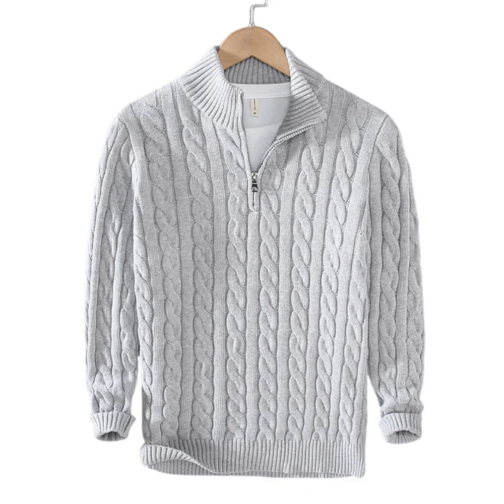 Billings | Half Zip Cable Knit Sweater