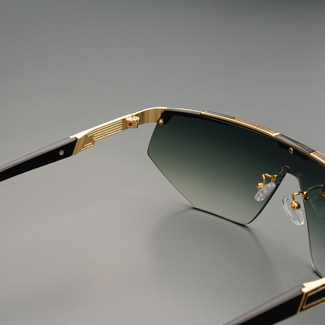 GlareVibe - Rimless Sunglasses Irregular Tinted Lens
