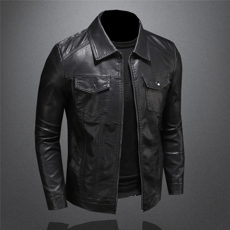 Merten | Zip Front Leather-Style Jacket