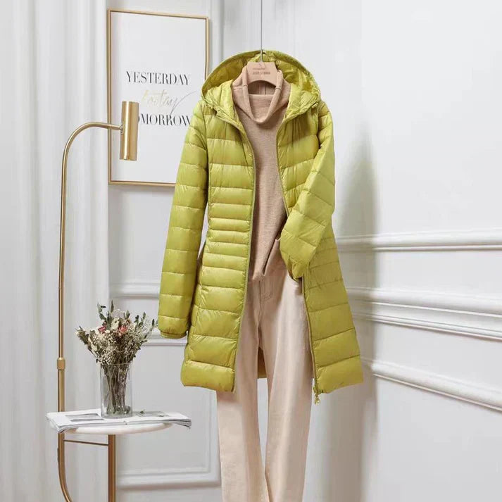Henriette | Hooded Longline Quilted Puffer Jacket