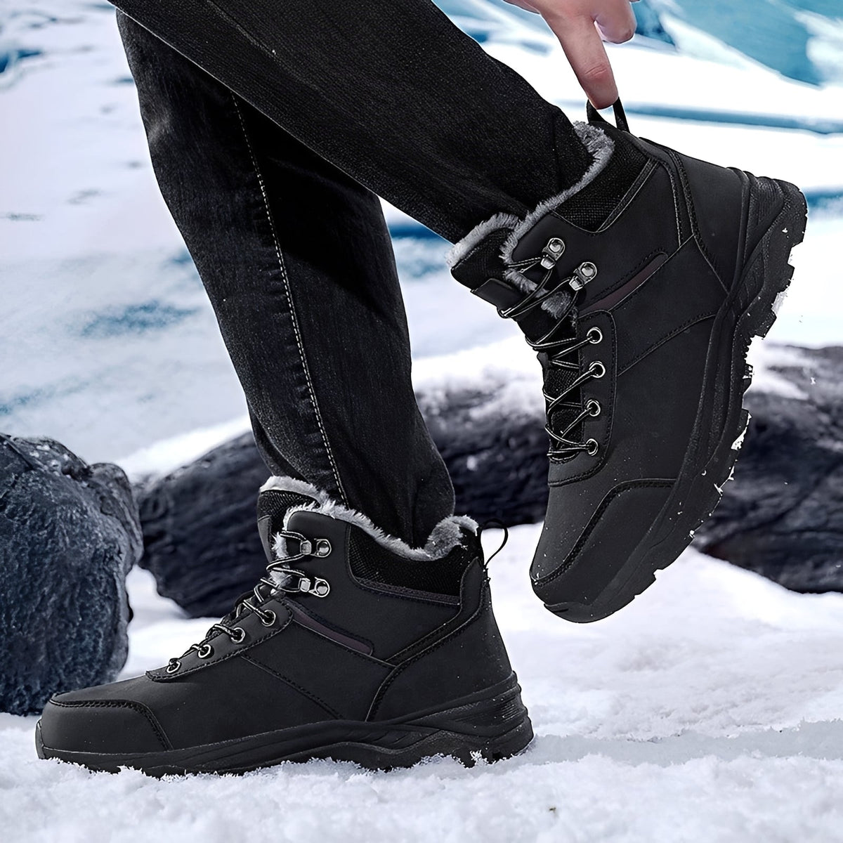 Allaire | Boots With Plush Lining and Lace Closure