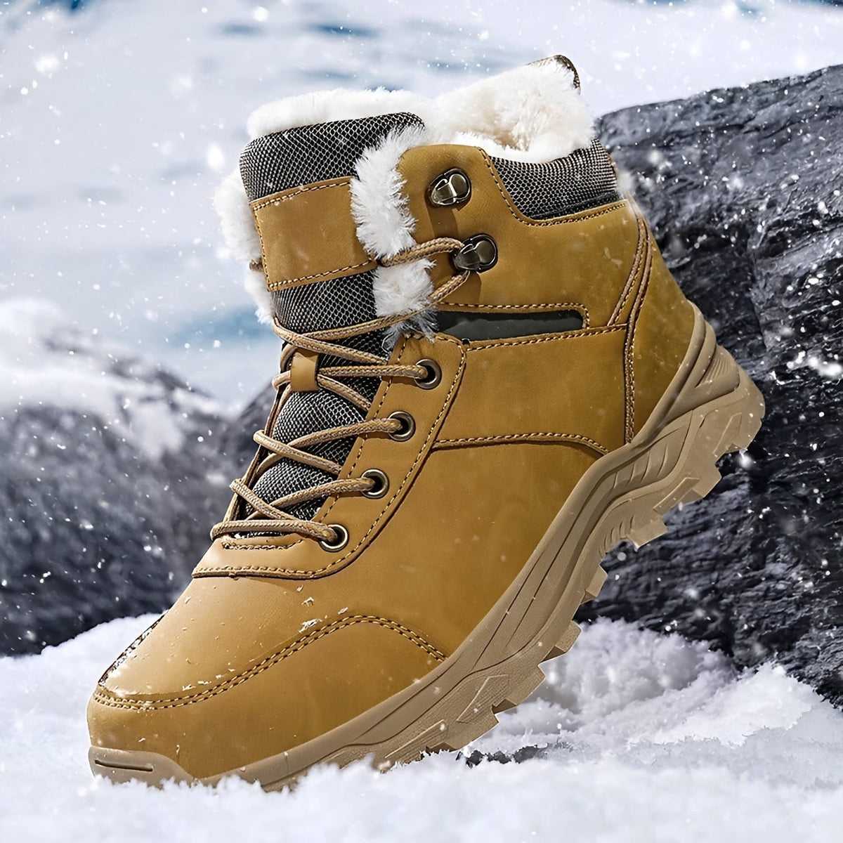 Allaire | Boots With Plush Lining and Lace Closure