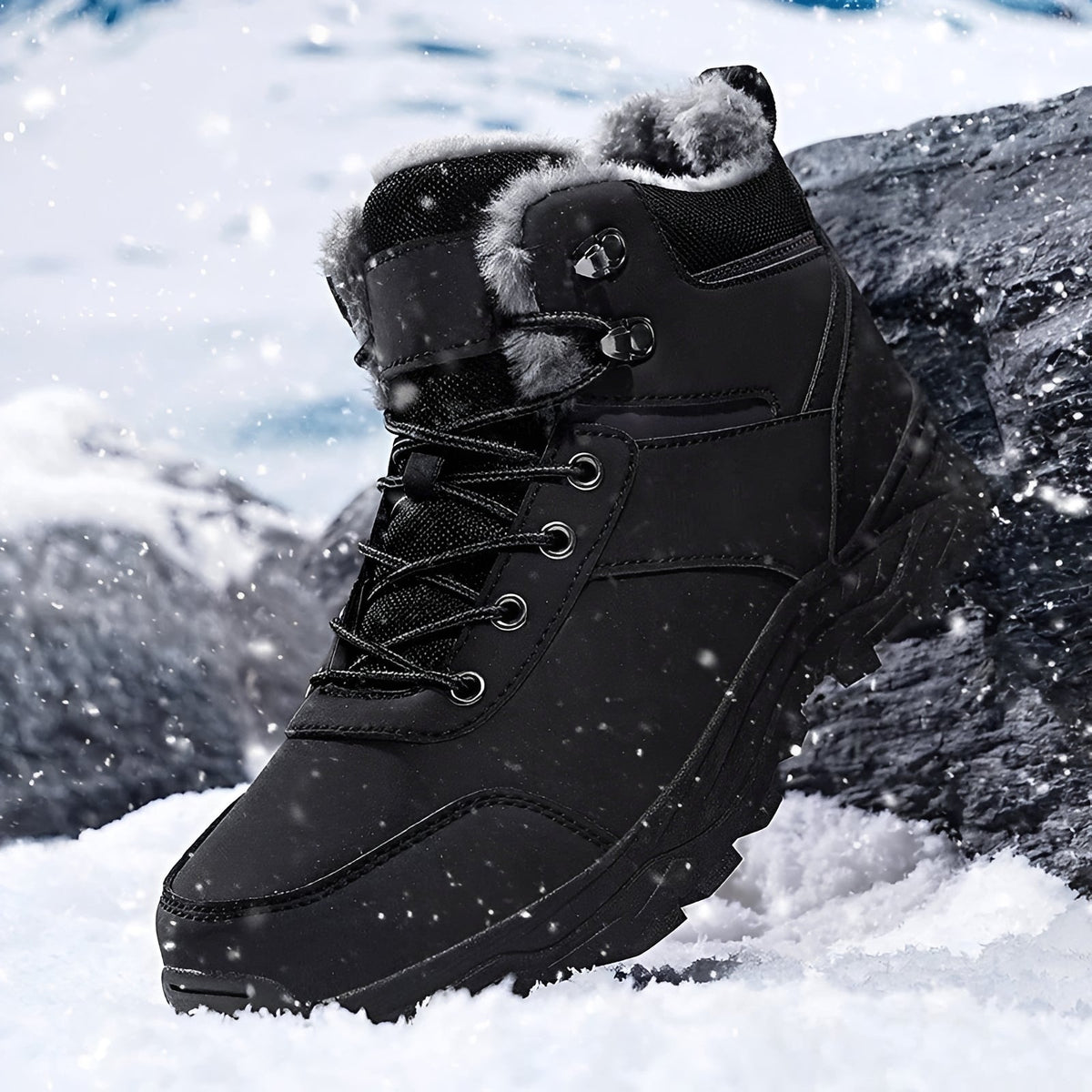 Allaire | Boots With Plush Lining and Lace Closure