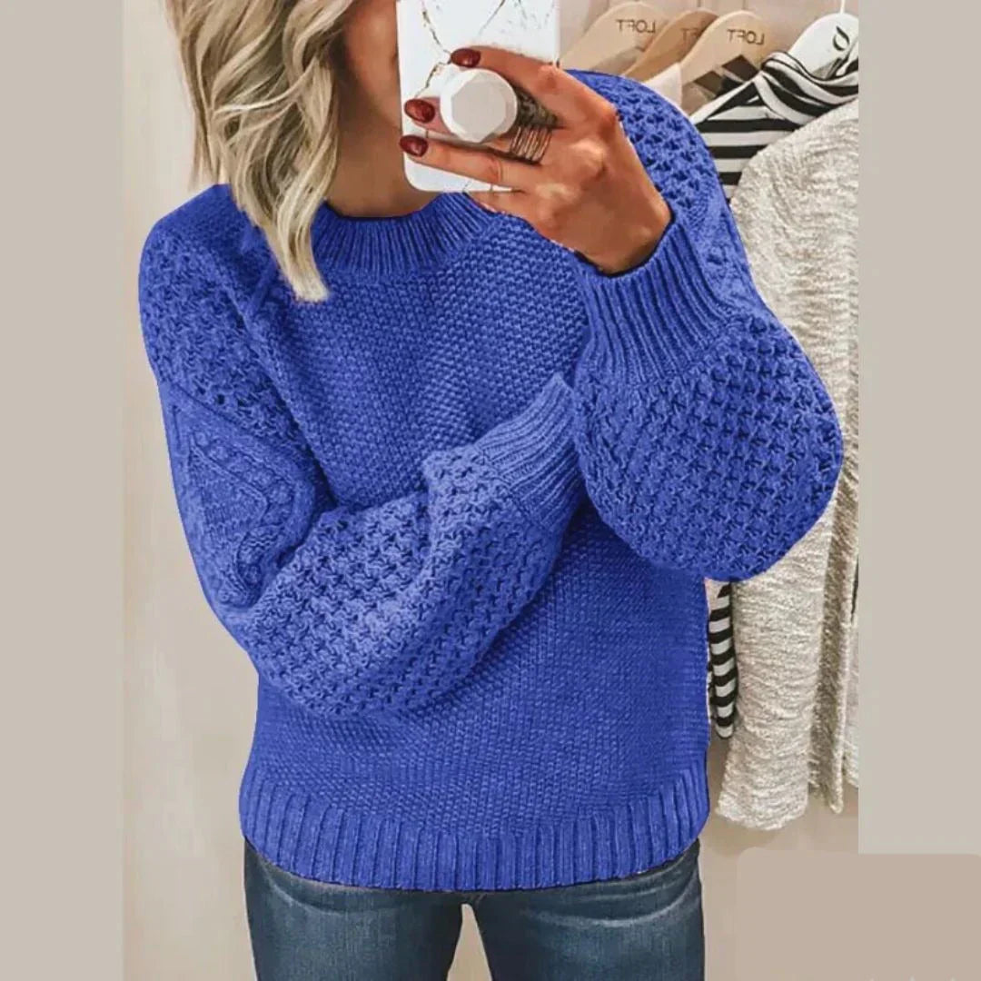 Kirti | Crew Neck Textured Knit Sweater