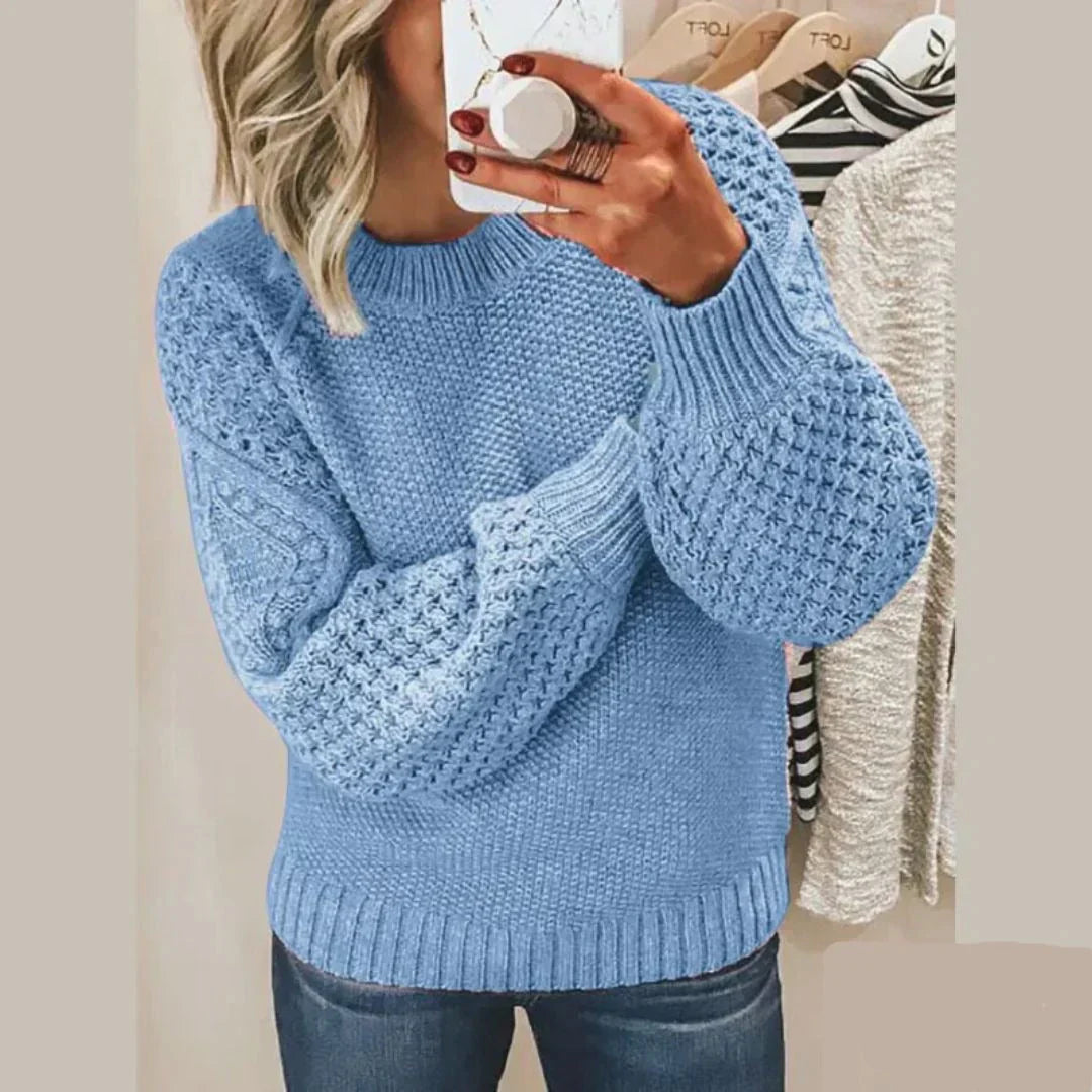 Kirti | Crew Neck Textured Knit Sweater