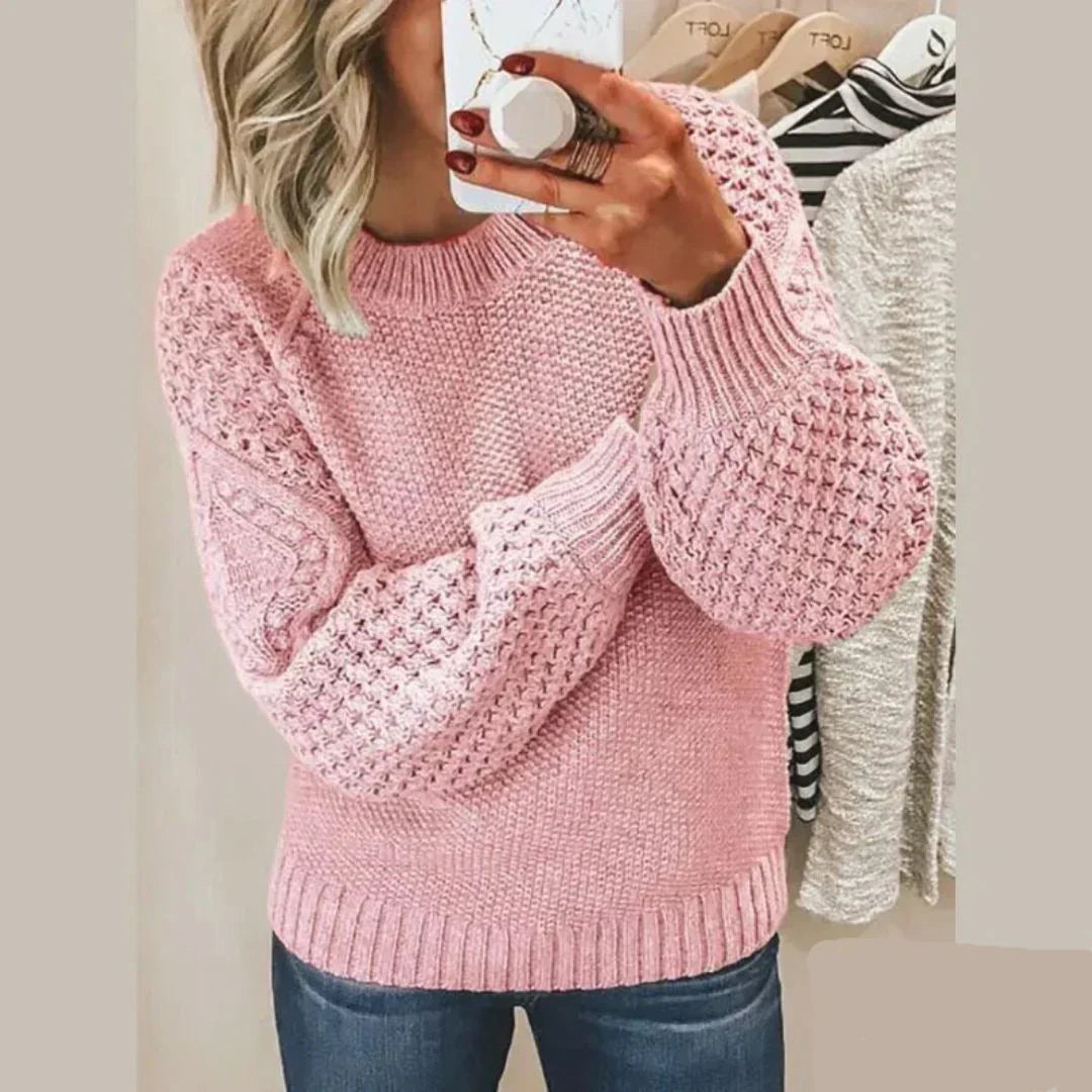 Kirti | Crew Neck Textured Knit Sweater