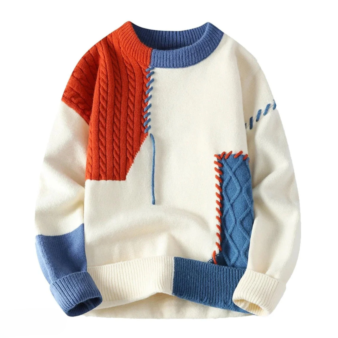 Fridolin | Sweater With Color Block Patchwork Pattern