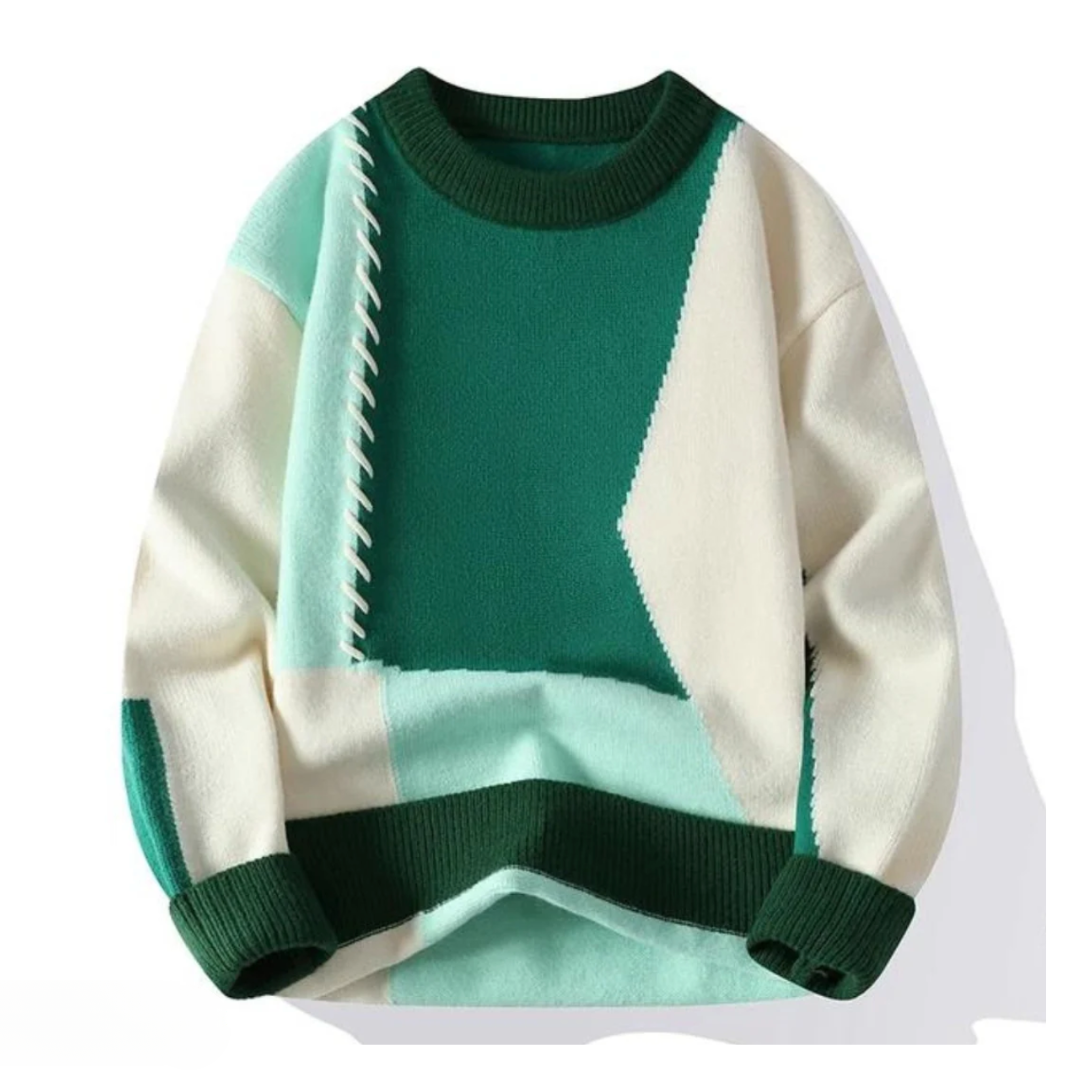 Fridolin | Sweater With Color Block Patchwork Pattern