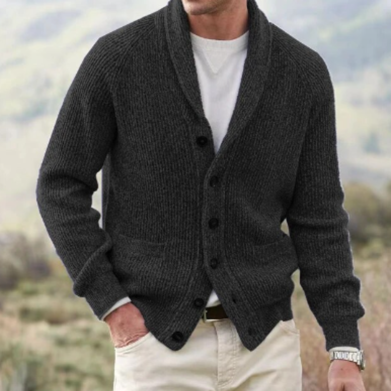 Doyle | Cardigan Long Sleeve Button Front Shawl Collar