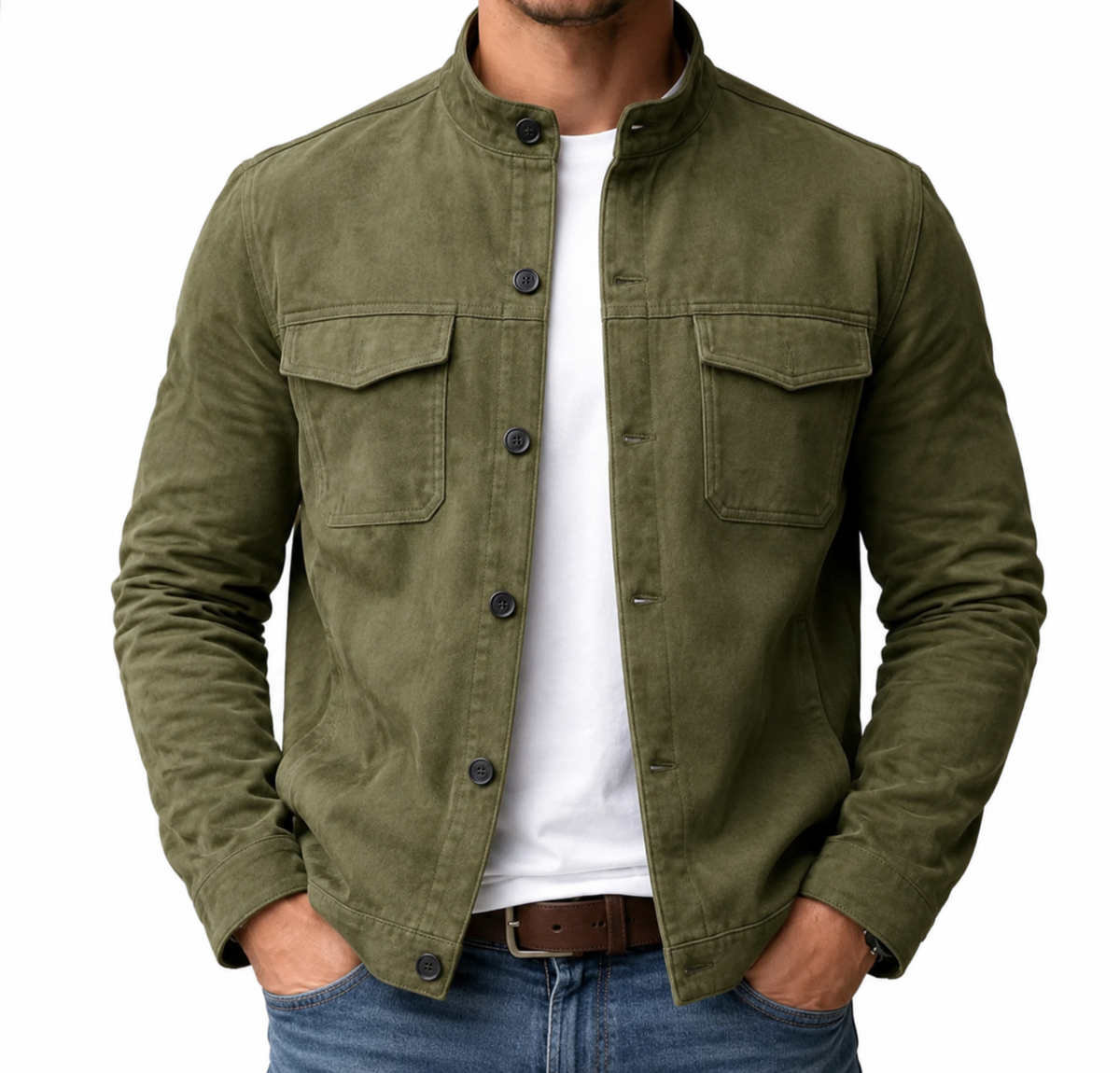 Gideon | High Collar Button Front Jacket