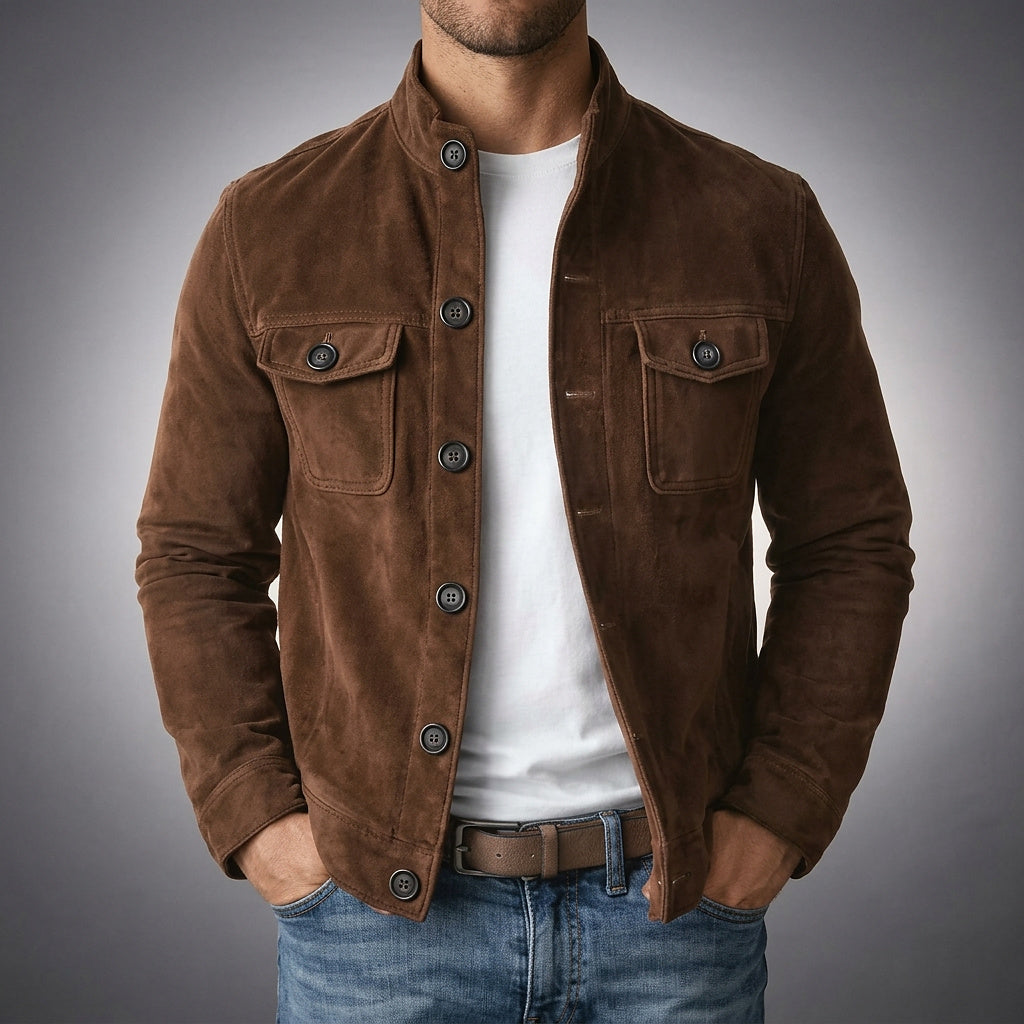 Gideon | High Collar Button Front Jacket