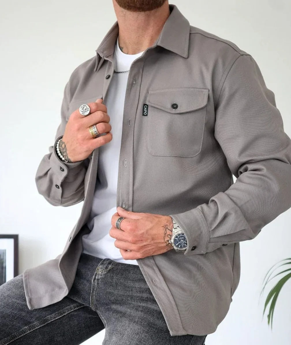 Benton | Utility Overshirt with Flap Chest Pockets
