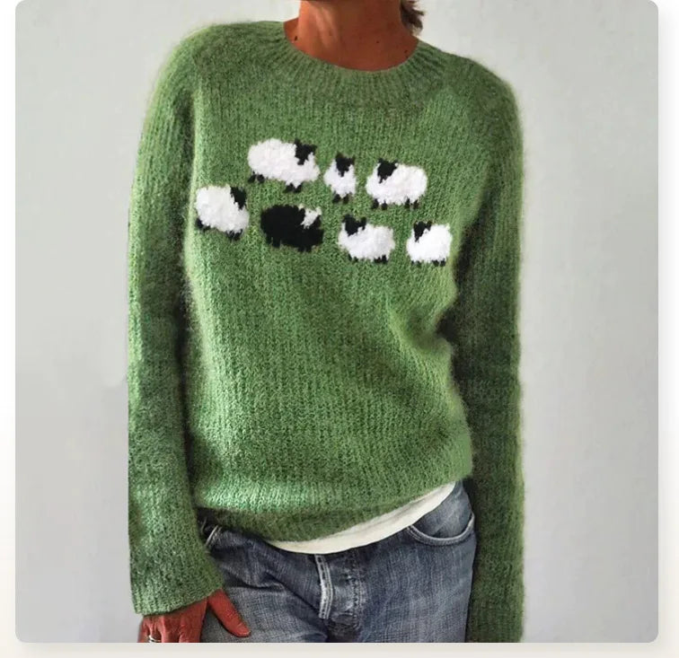Svenja | Sweater With Patterned Yoke and Long Sleeves