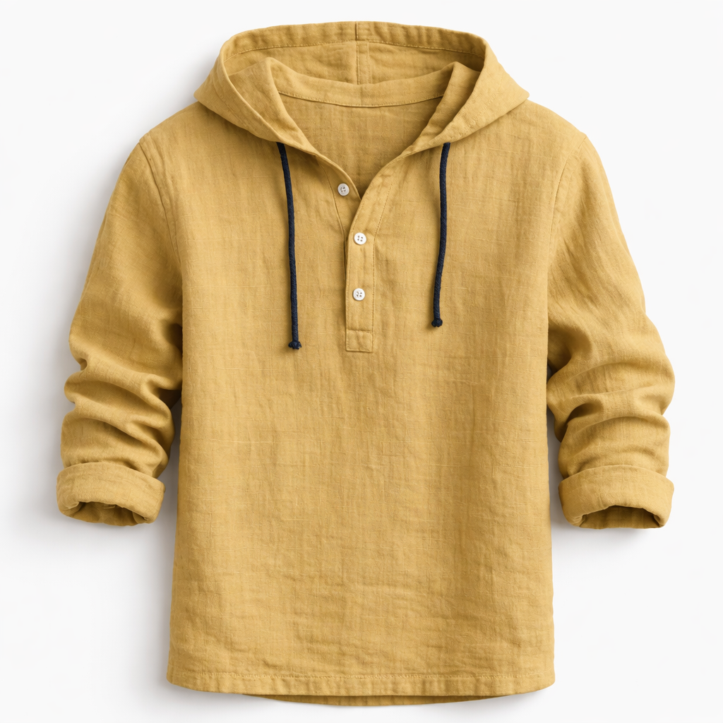 Samuel | Shirt with Drawstring Hood and Long Sleeves