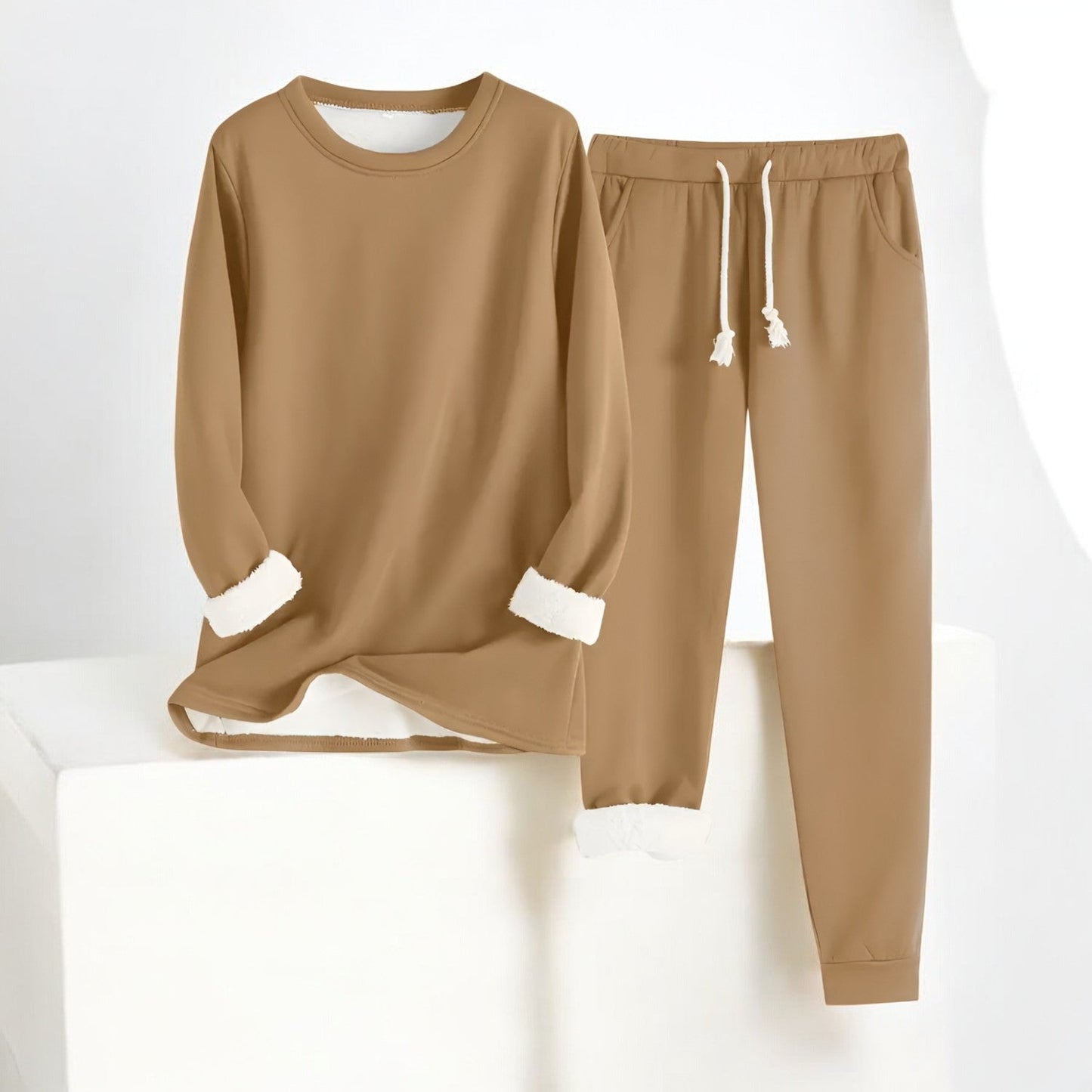 Crystina | Fleece Lined Long Sleeve Two Piece Set