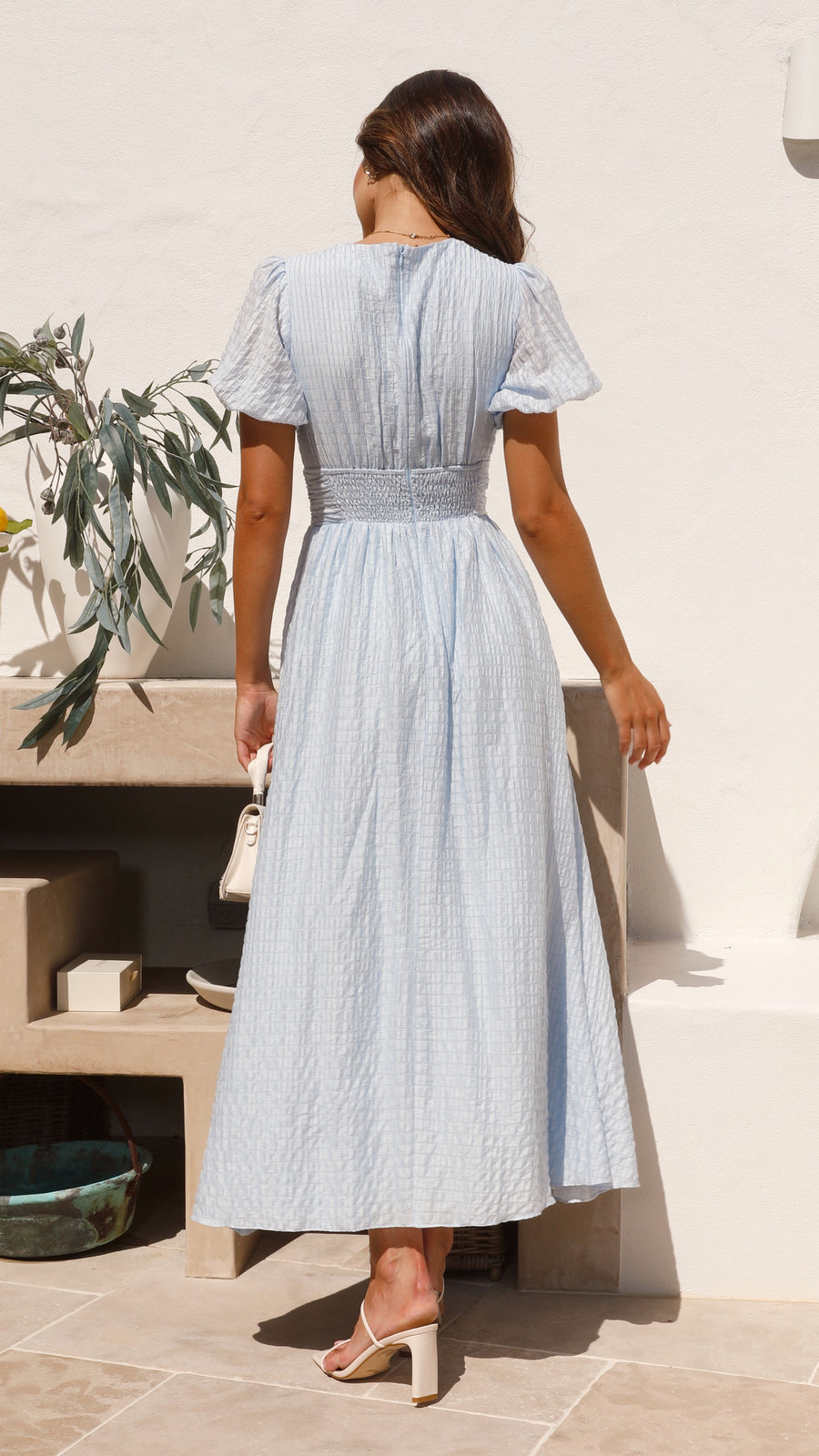Sneja | Puff Sleeve Button Front Maxi Dress