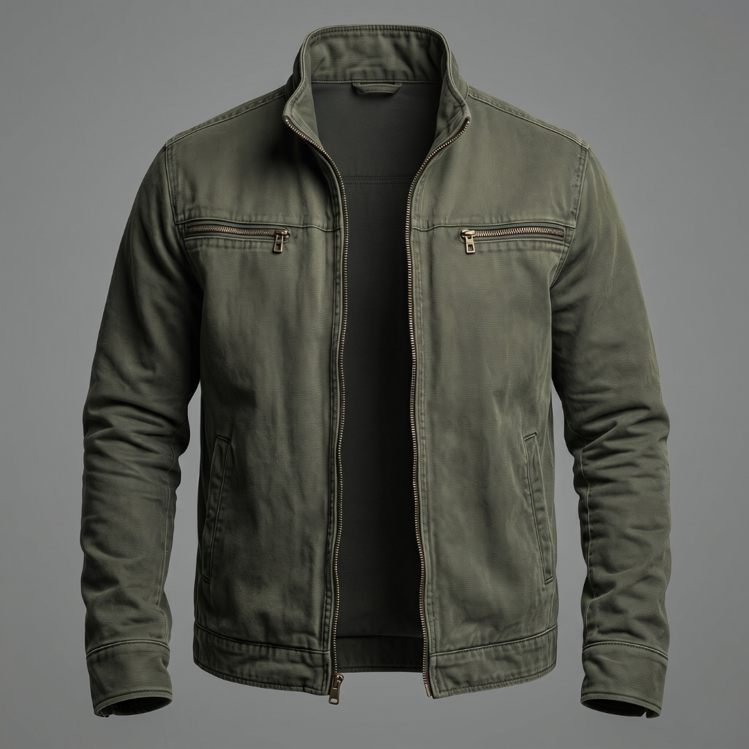 Narick | Jacket Relaxed-Fit Denim-Style with Zippered Pockets