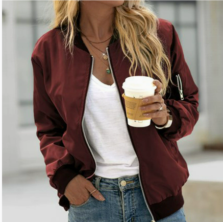 Liliinida | Long Sleeve Bomber Jacket with Zipper