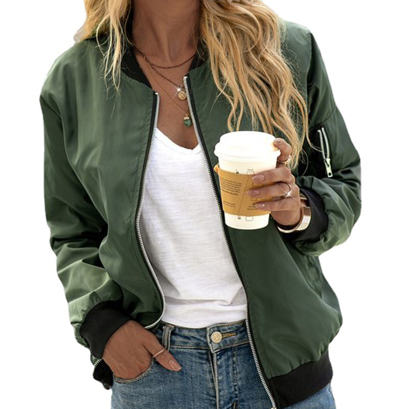 Liliinida | Long Sleeve Bomber Jacket with Zipper