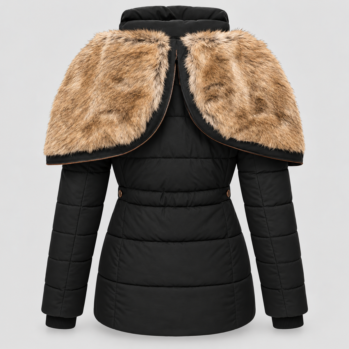 Maristella | Jacket With Quilting and Fur-Look Trimmed Hood