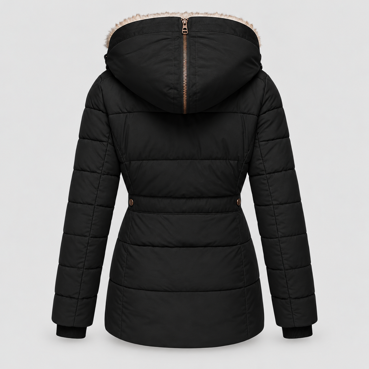 Maristella | Jacket With Quilting and Fur-Look Trimmed Hood