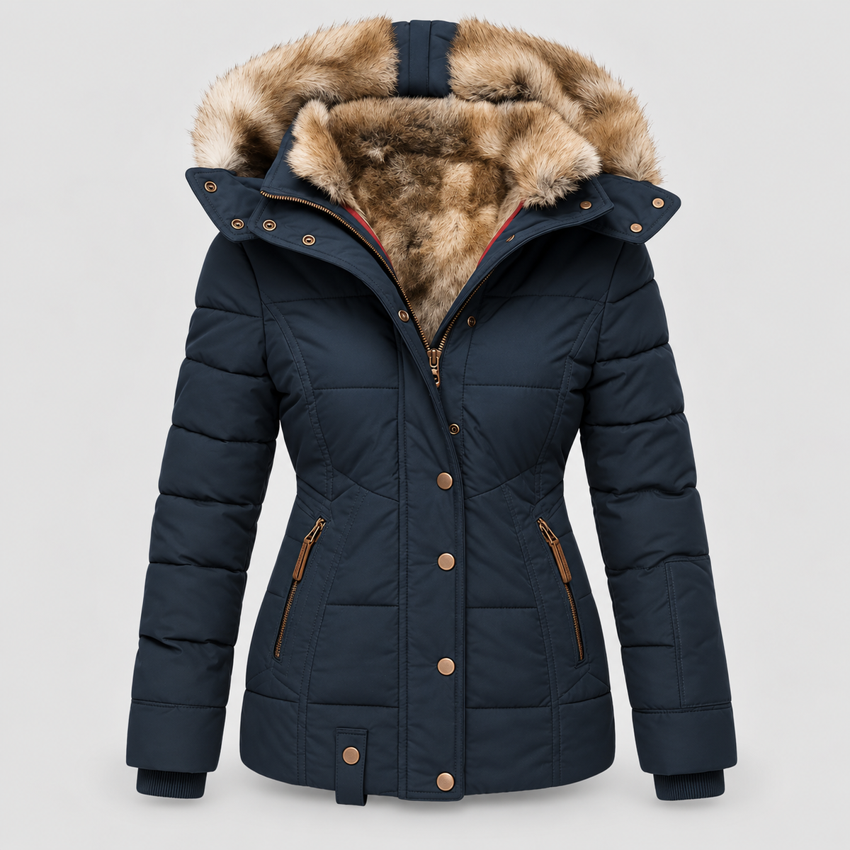 Maristella | Jacket With Quilting and Fur-Look Trimmed Hood