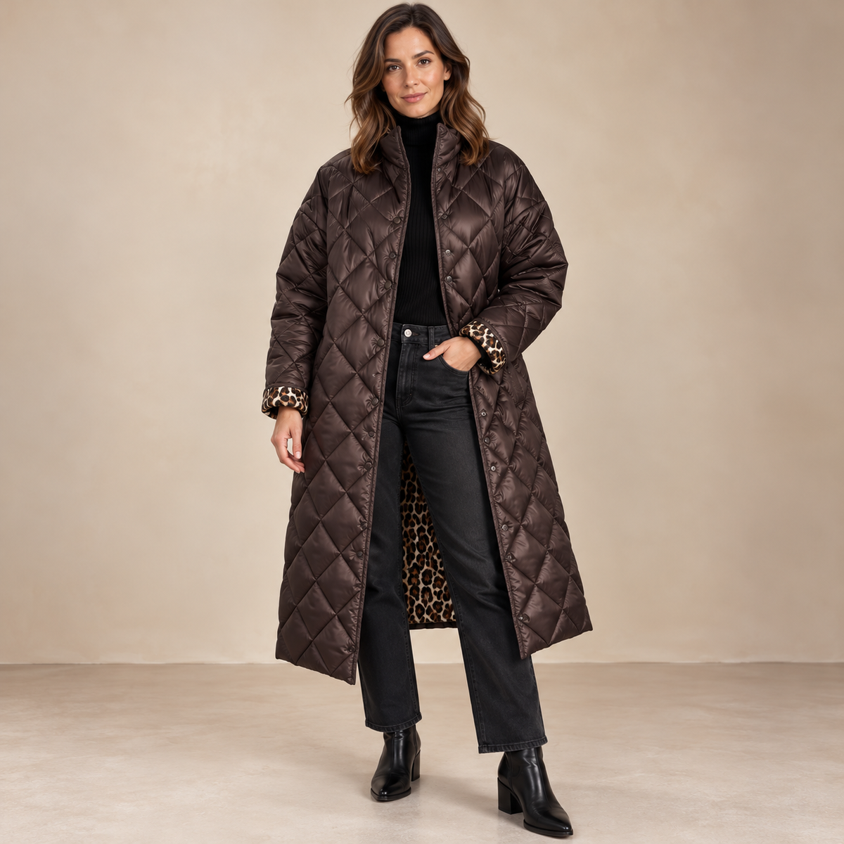 Crocifissa | Coat With Diamond Quilting and Notched Collar