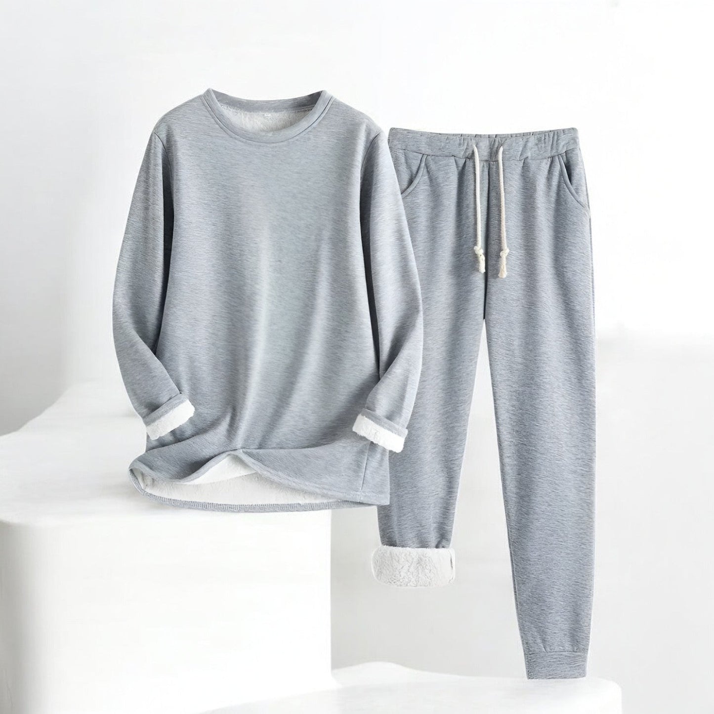 Crystina | Fleece Lined Long Sleeve Two Piece Set