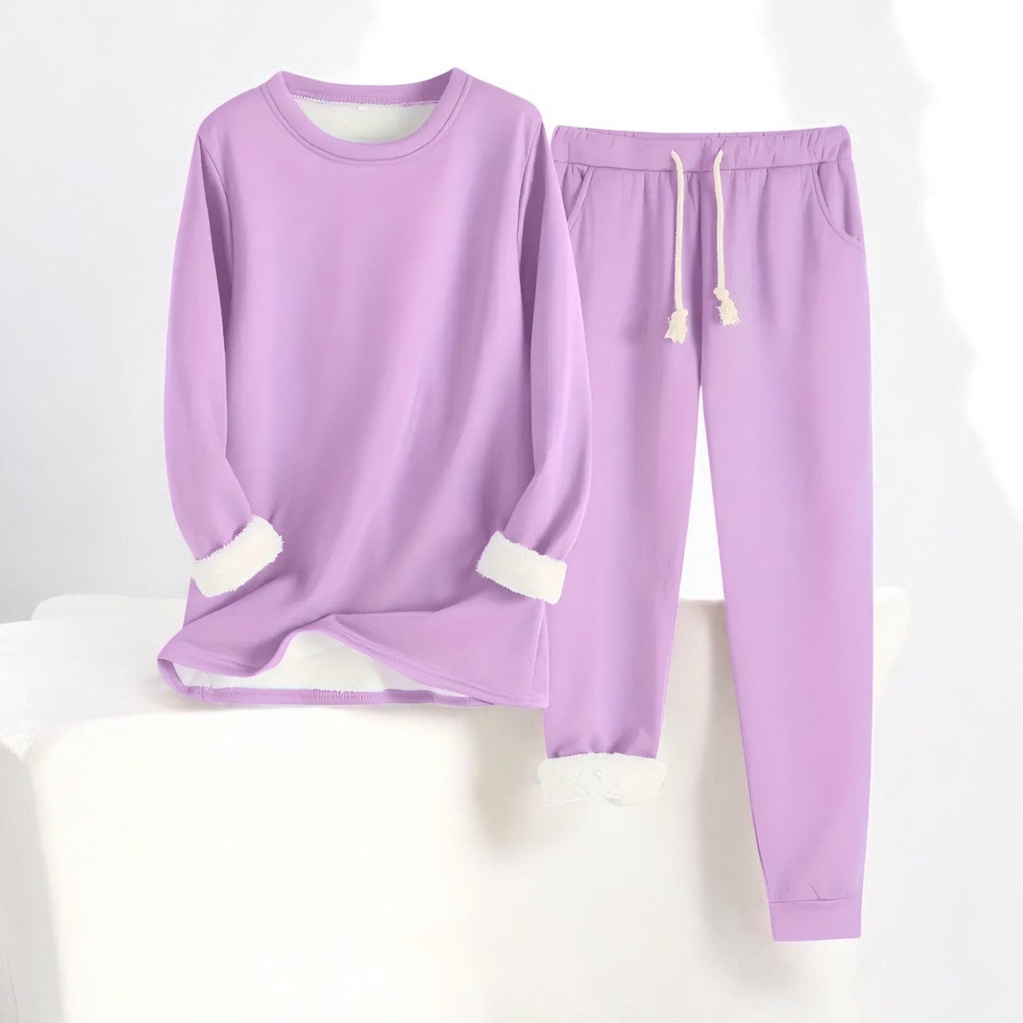 Crystina | Fleece Lined Long Sleeve Two Piece Set