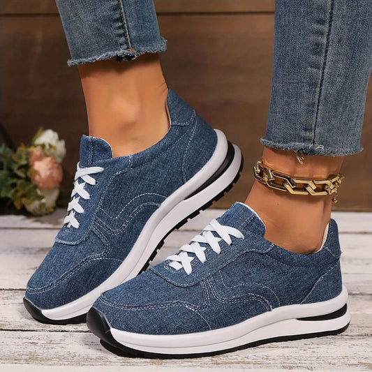 Estela | Denim Style Lace Up Sneakers